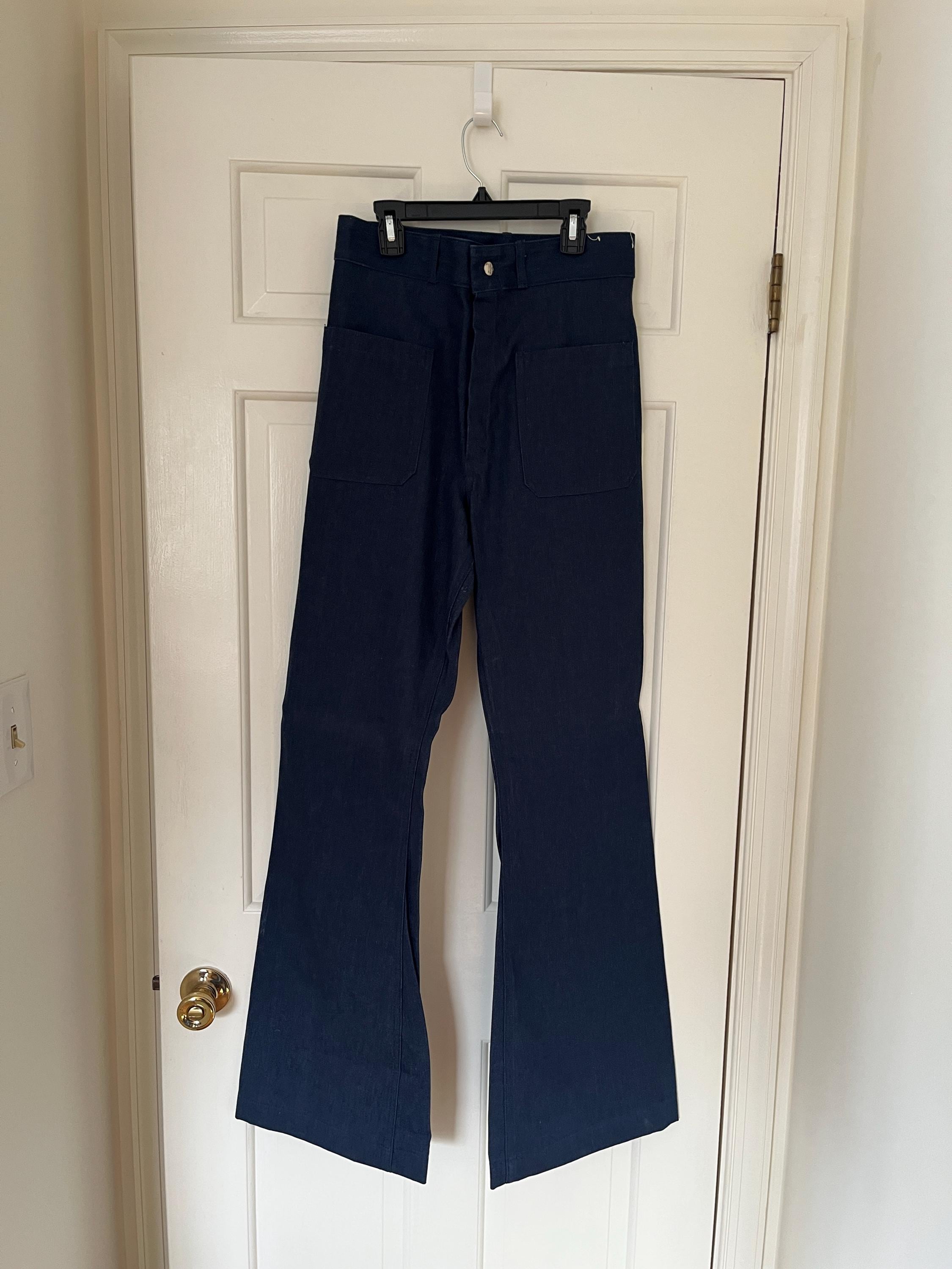 Vintage 70s 80s Seafarer Navy Bell Bottom Jeans – Men's High Waist