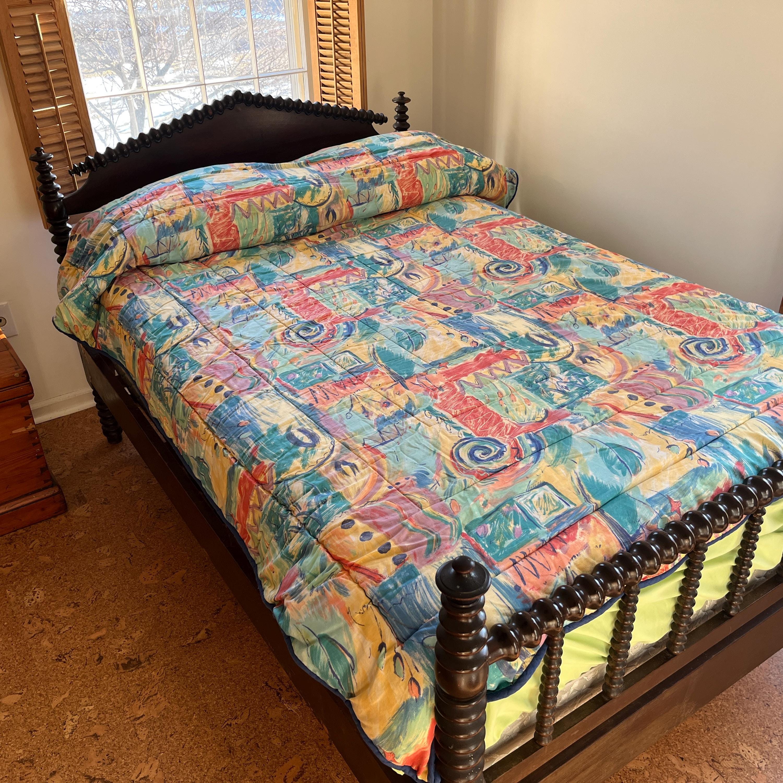 Vintage 1980s / 1990s Comforter by Revman - Reversible - Abstract