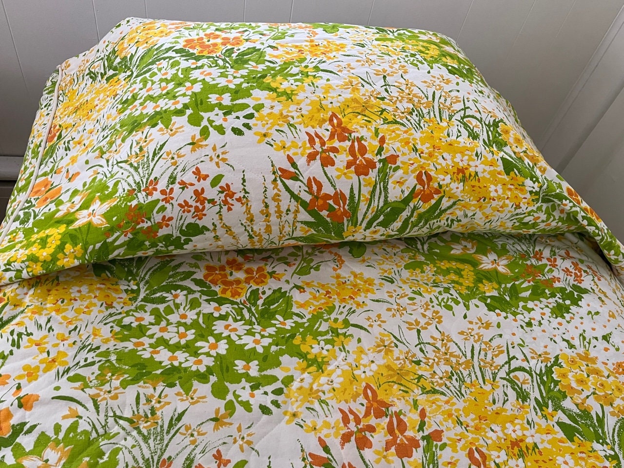 UKビンテージ 60s 70s フラワー ヒッピー ベッドカバー ダブル Amazon.com: Retro 70s 60s Floral Hippie Duvet Cover Set King