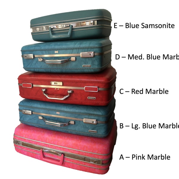 Vintage Hard Shell Suitcase - Multiple Sizes, Colors Available - Samsonite, American Tourister - 1960s Hardbody Luggage - Mid Century Modern