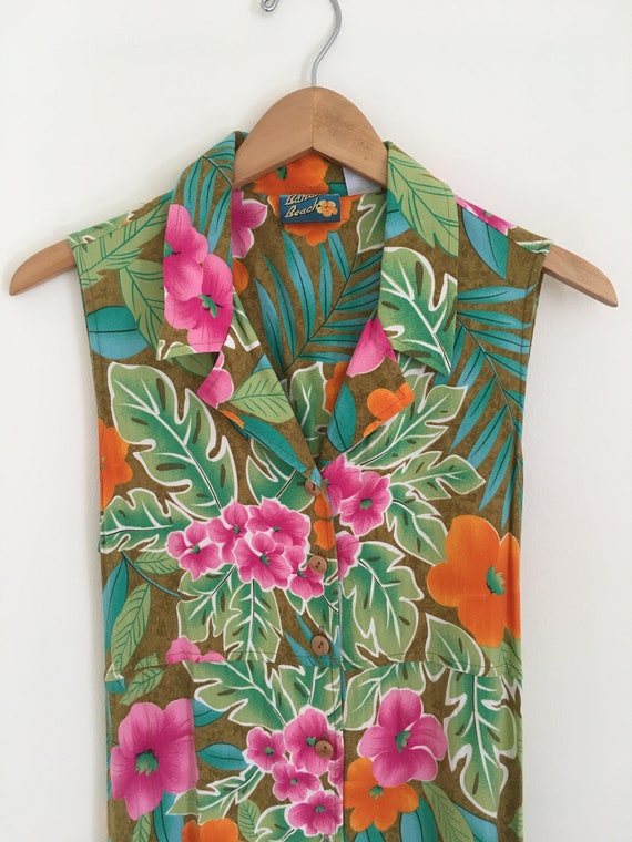 Vintage Hawaiian Dress by Bahama Beach - Sleevele… - image 7