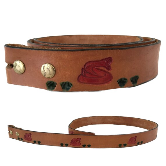 Cut Work Vintage Leather Belt S-L