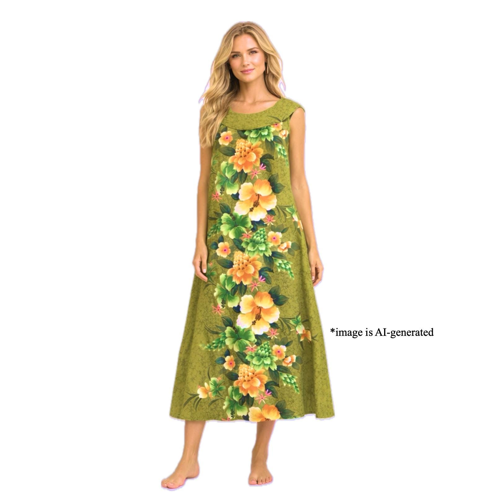 Vintage 60s / 70s Hawaiian Sleeveless Dress by Reef – Made in