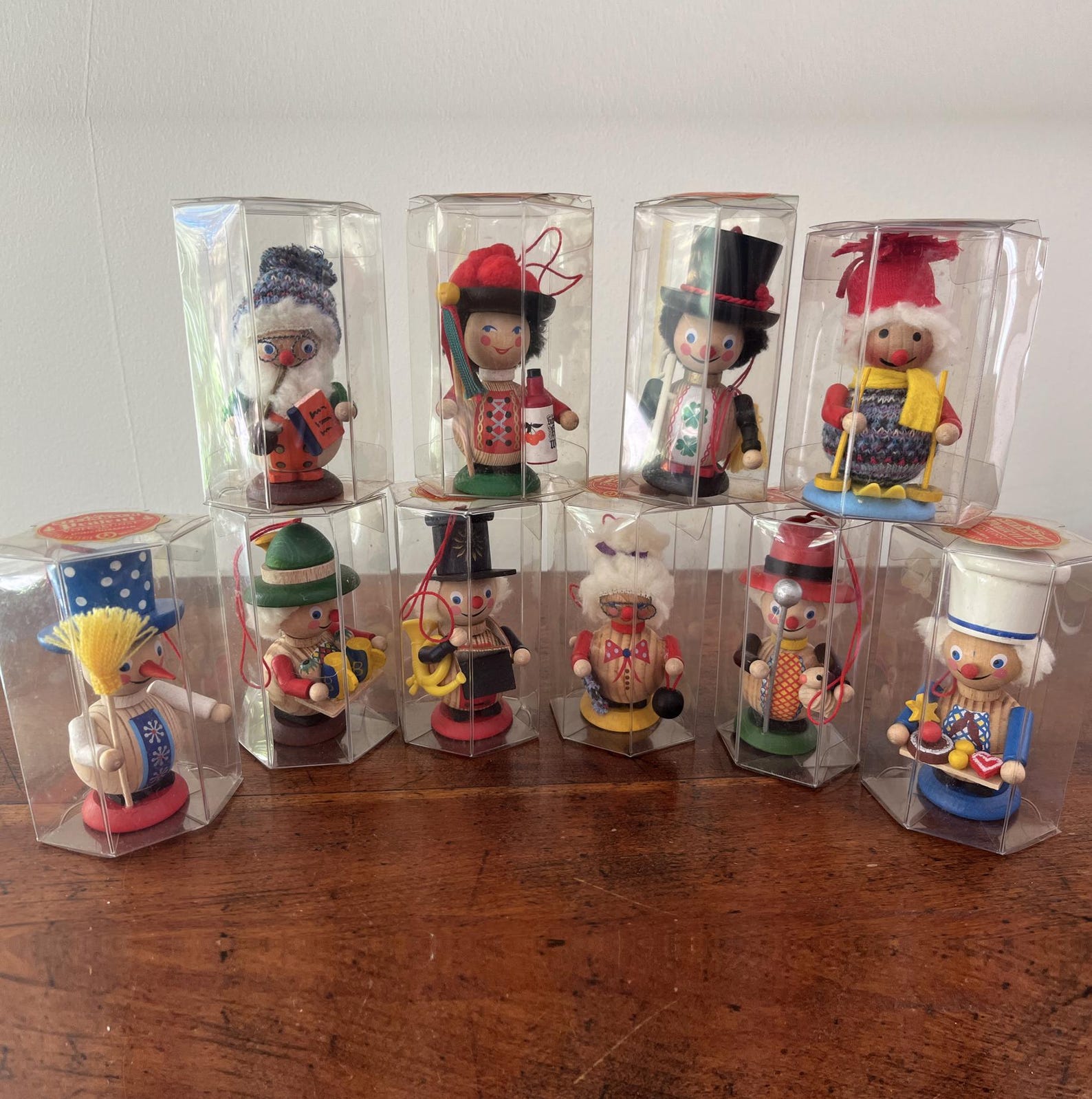 Vintage Steinbach Christmas Tree Ornaments - Your Choice - Wood Figures w/ Original Packaging Boxes /