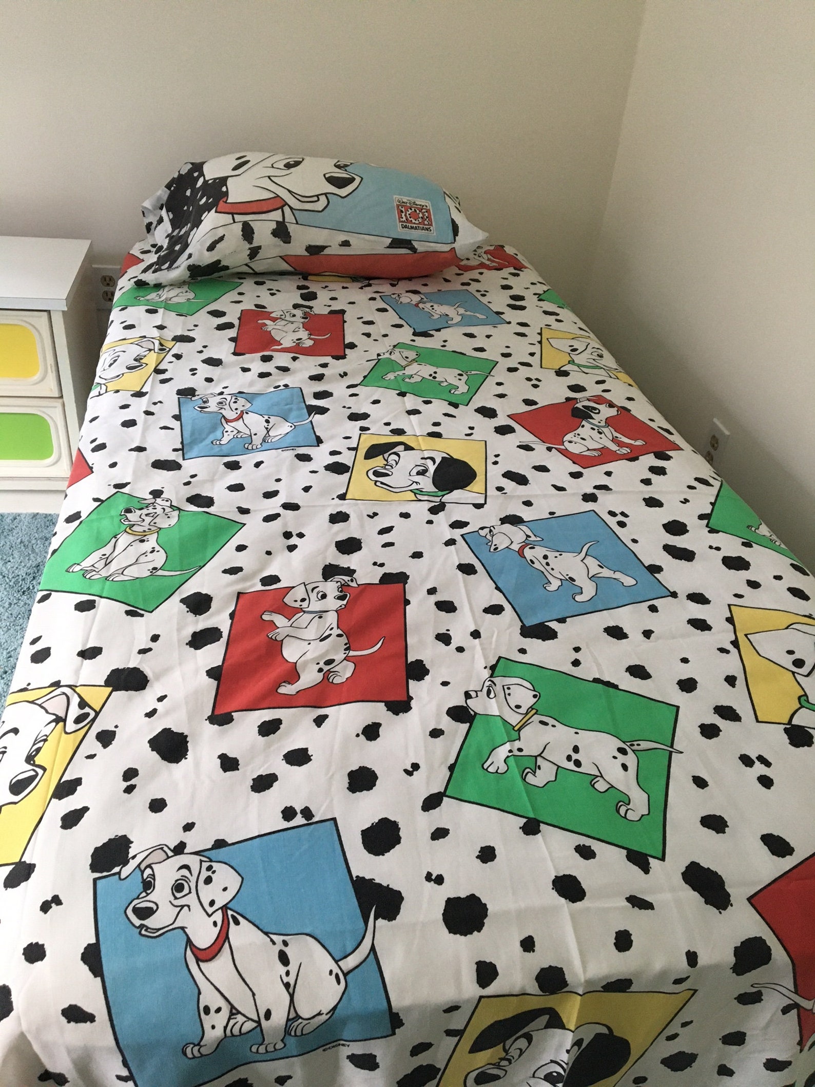 1990's Disney 101 Dalmatians Bedding Set Includes Flat Etsy