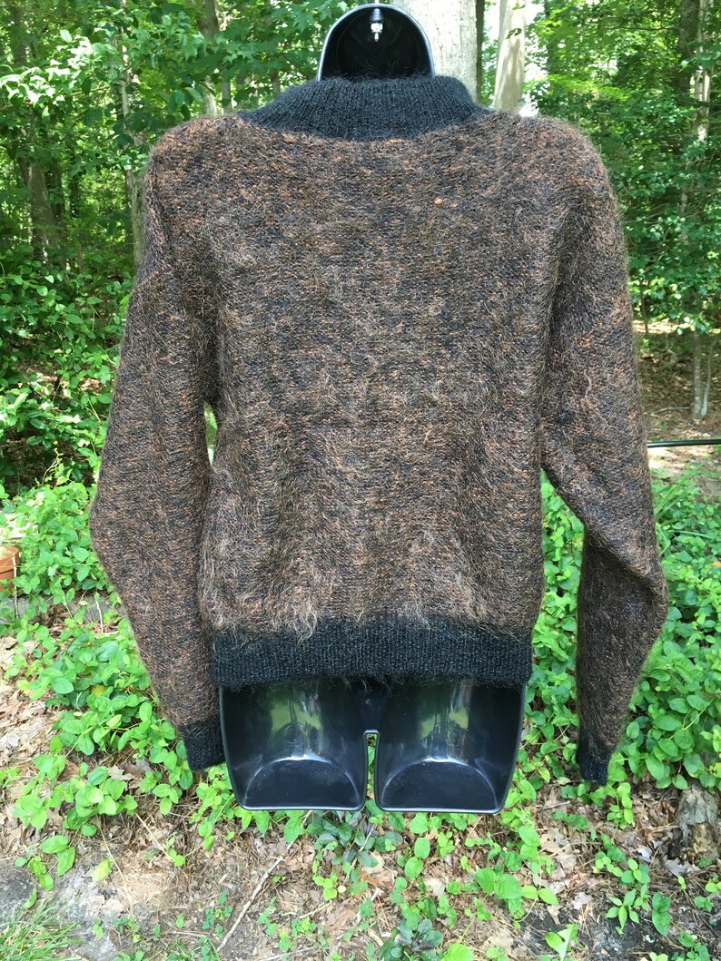 Vintage Mohair Sweater by Autograph Cable Knit Front Mock ...