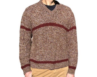Vintage Brooks Brothers Cable Knit Tennis Sweater – Preppy V-neck 