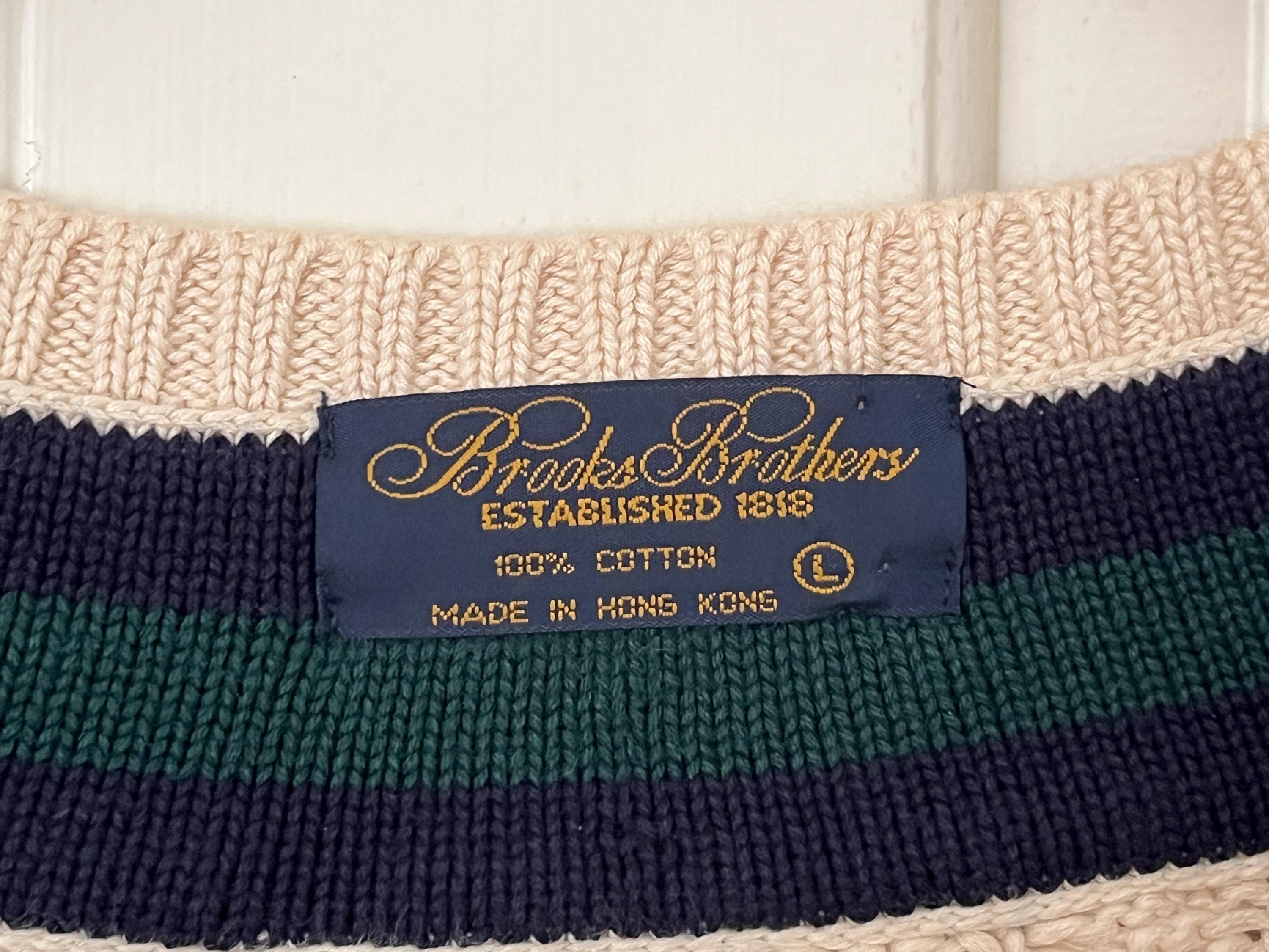 Vintage Brooks Brothers Cable Knit Tennis Sweater - Preppy V