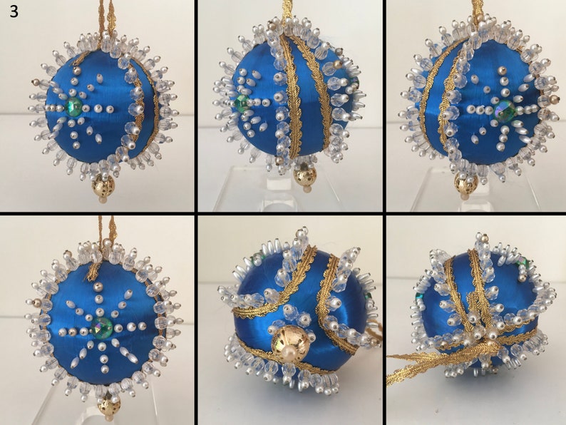 Vintage Beaded Christmas Ornaments 1960s Holiday Decoration Etsy