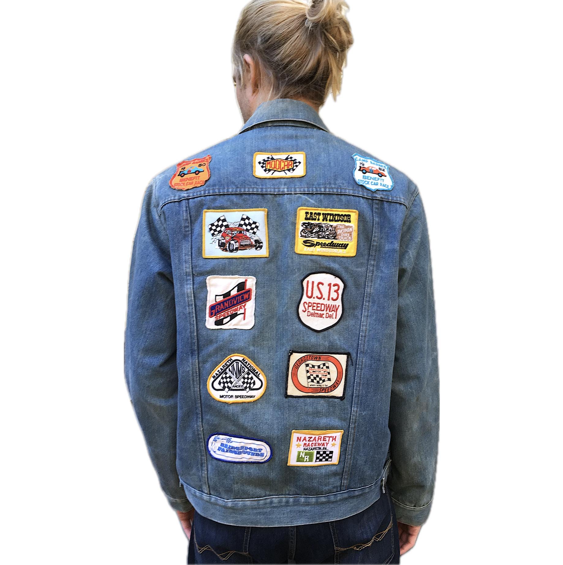 Men's L Vintage Racing Denim Jacket Custom Georgetown, US 13, East Windsor, Grandview & National Speedway Drag Race Patches Size Large - Etsy Men's L Vintage Racing Denim Jacket Custom Georgetown, US 13, East Windsor, Grandview & National Speedway Drag Race Patches Size Large - Etsy