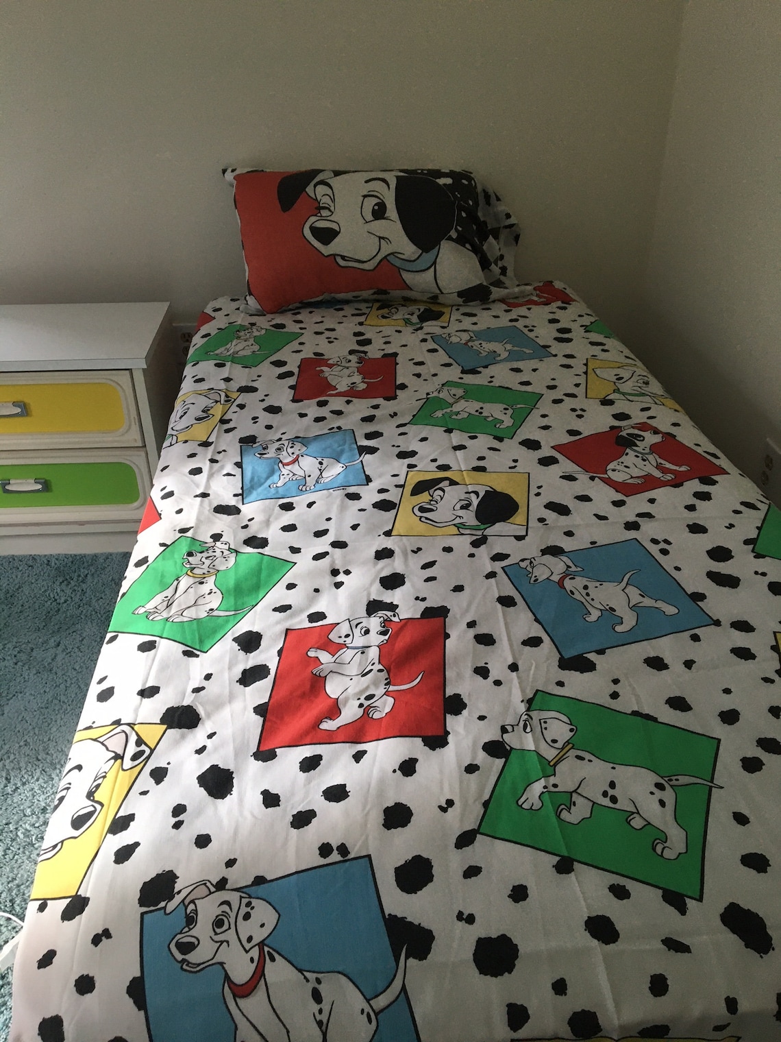 1990's Disney 101 Dalmatians Bedding Set Includes Flat Etsy
