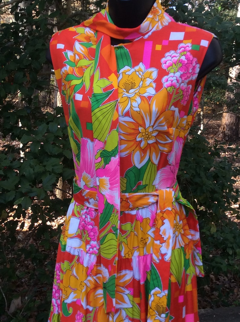 tropical print sundress