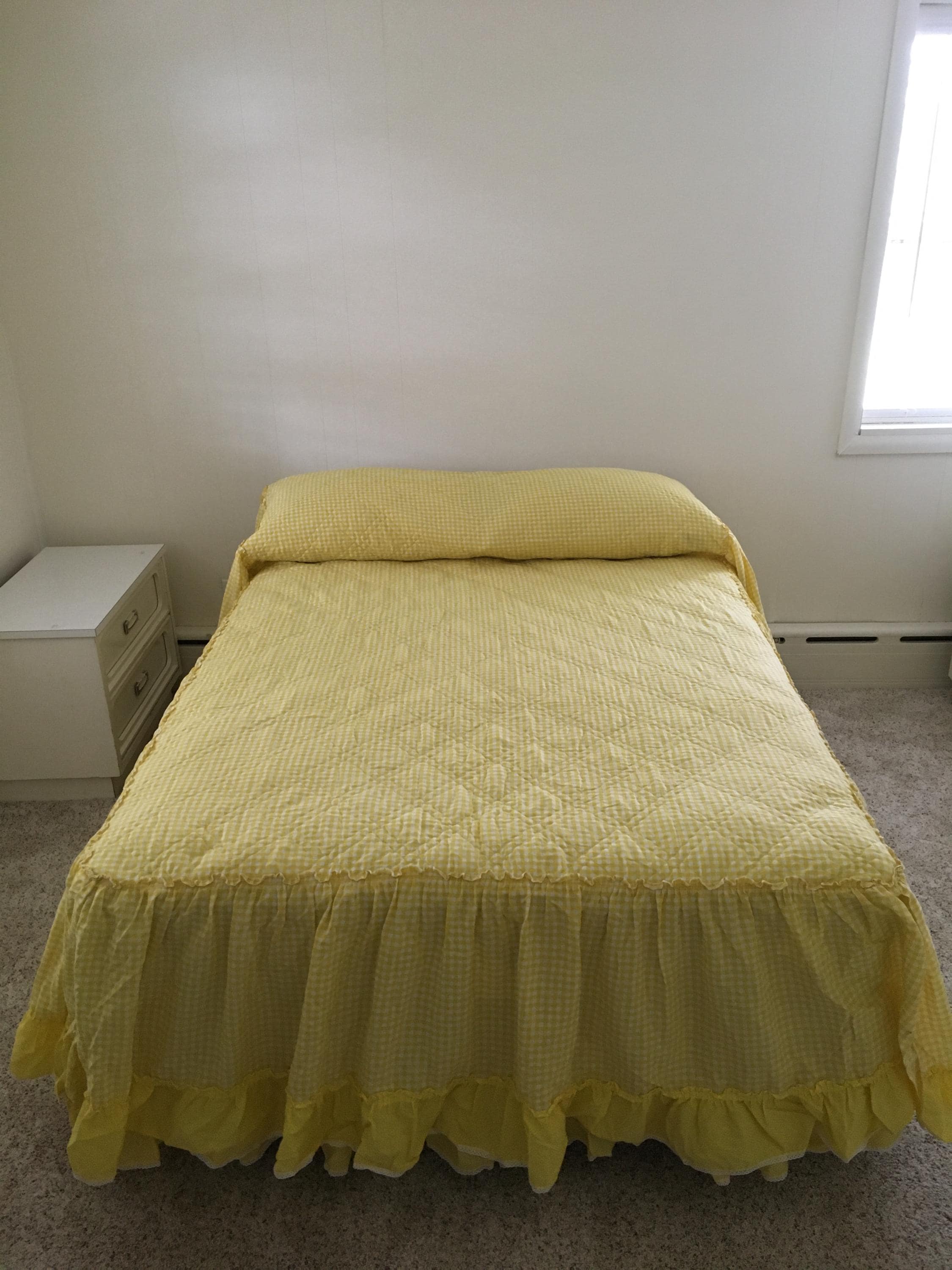 Vintage 60s 70s Bedspread & Matching Skirt – Sears – Yellow