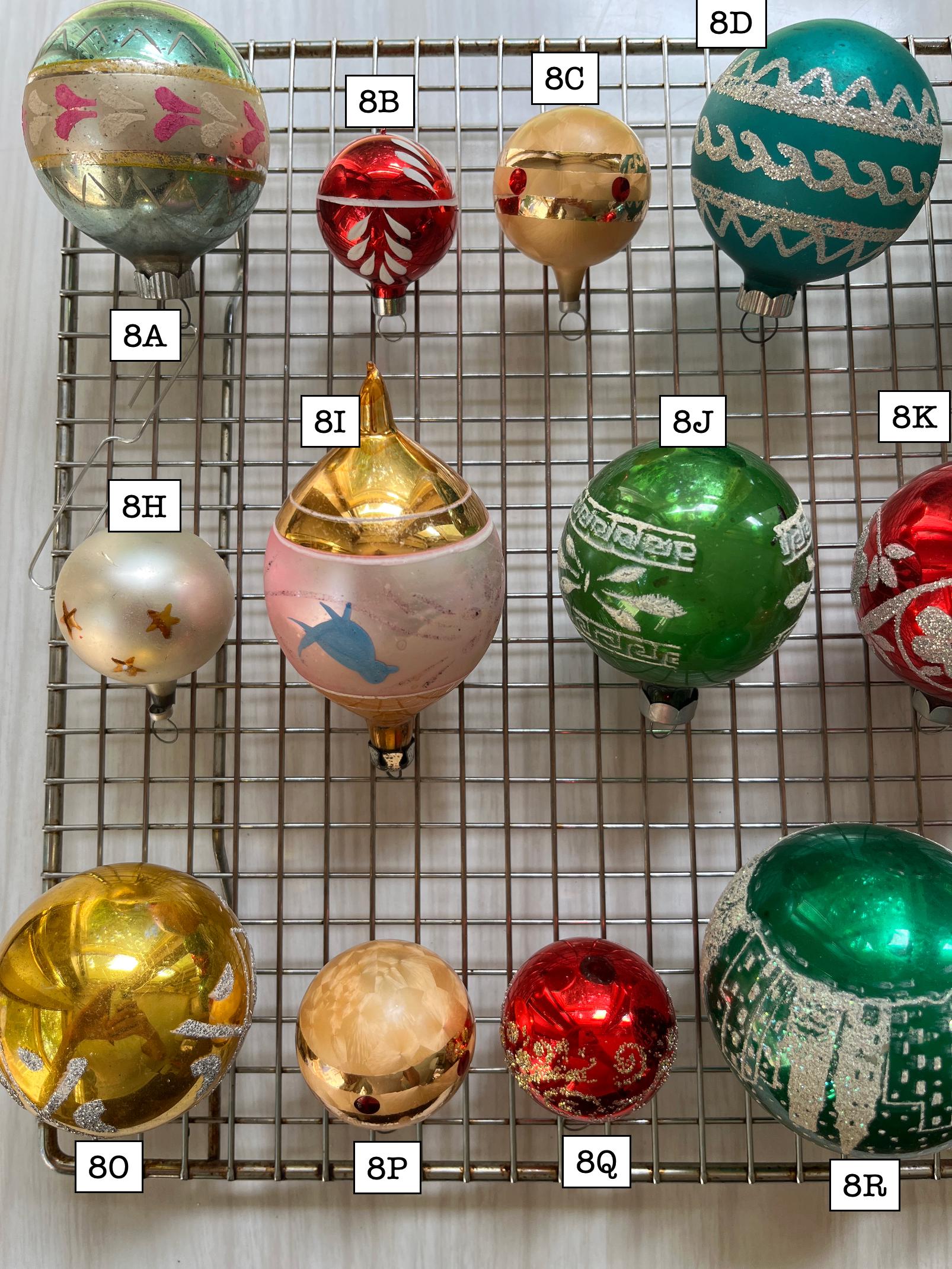 Your Choice – Vintage 1950s 60s 70s 80s Glass Christmas Ornaments