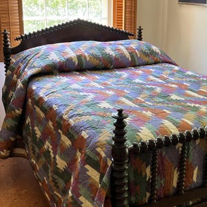 Vintage QUEEN Size 1980s 1990s Southwestern Bedspread – Cannon 80s 90s Bedding – Colorful Bed Comforter – New Old Stock – Postmodern Bedroom