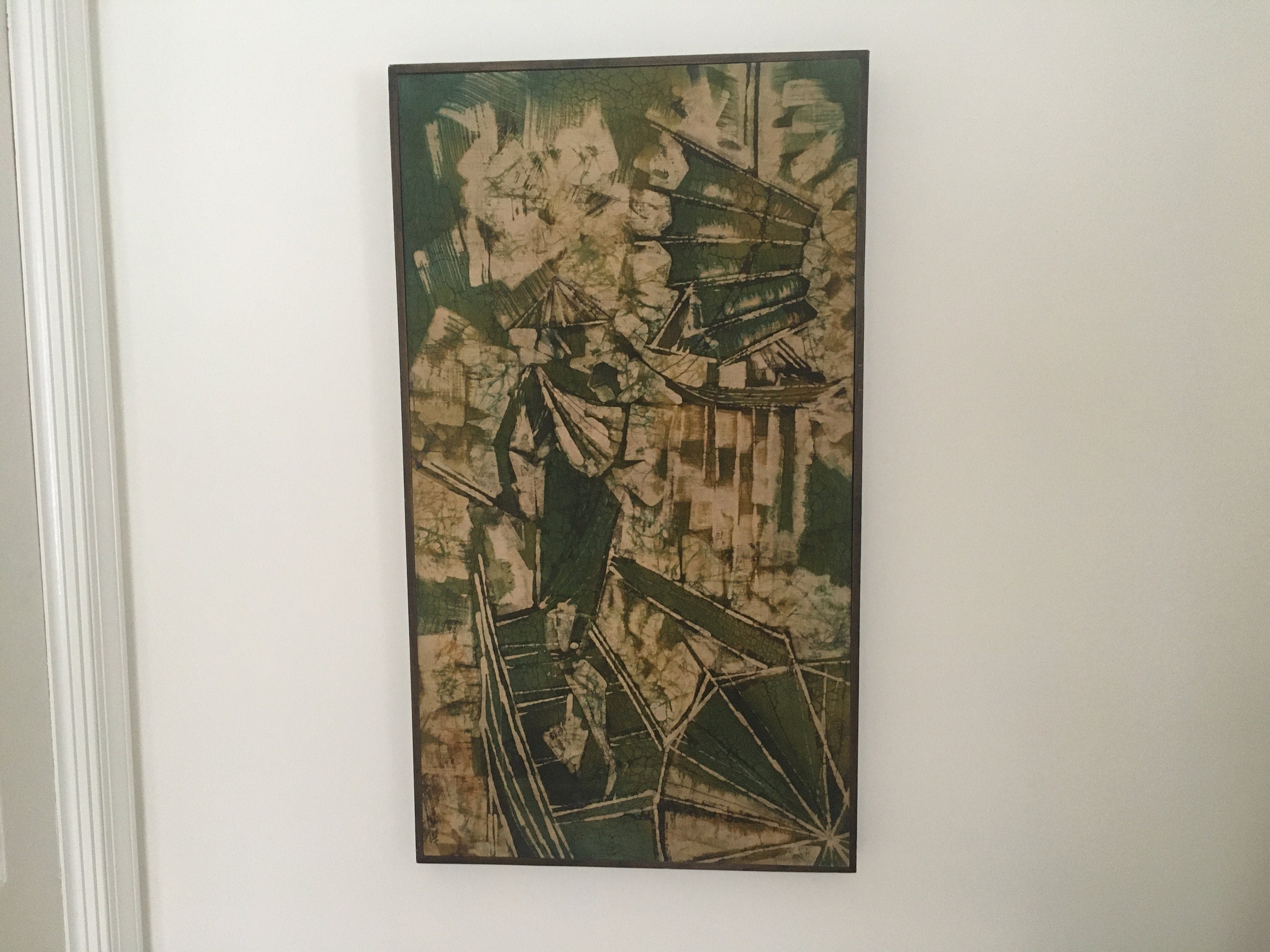 Vintage Original Batik Painting – 1960s Framed Wall Art – Chinese