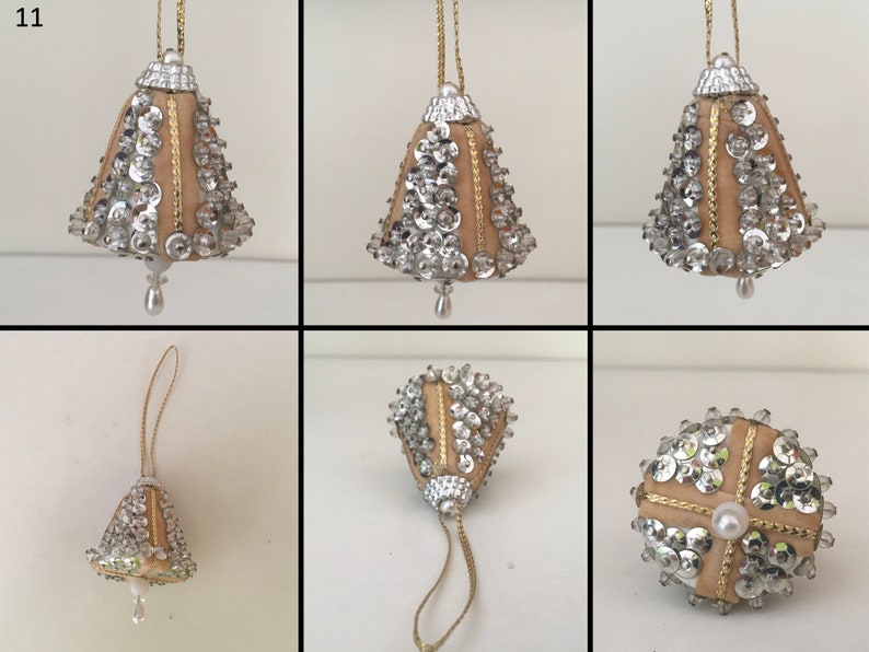 Vintage Beaded Christmas Ornaments 1960s Holiday Decoration Etsy