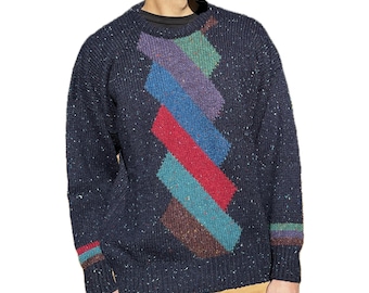 Vintage 1990s Aran Crafts 100% Merino Wool Button up Knit Sweater 