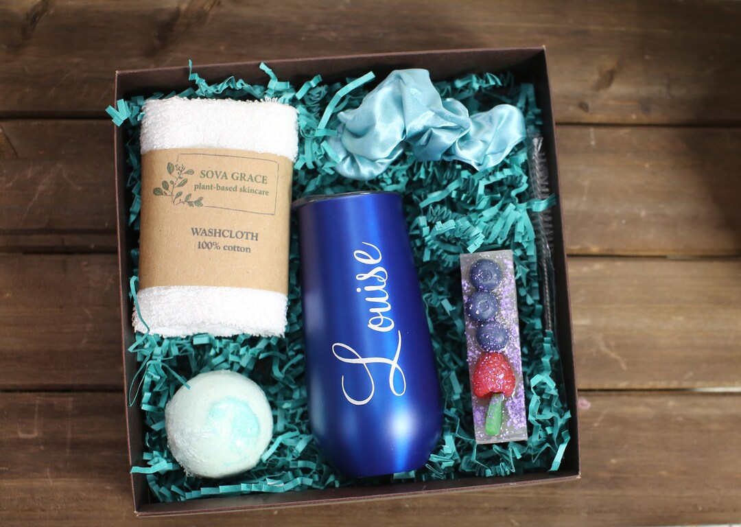 Personalized Wine Tumbler Gift Box, SPA Gift Box, Friendship Gift Box