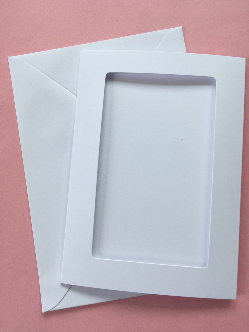 White Aperture Card suitable for cross stitch cards Etsy