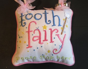 Pink Tooth Fairy Pillow with Pocket, Girl's Tooth Pillow, Not Personalized