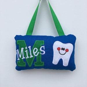 Blue and Green Personalized Tooth Fairy Pillow