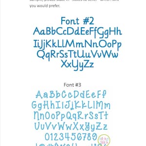 May include: Two font options for embroidery designs. Font #2 shows the alphabet in lowercase letters. Font #3 shows the alphabet in lowercase and uppercase letters, numbers 0-9, and punctuation marks. The text "Stitch" is in a circle.