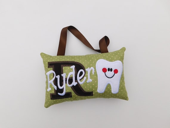 Olive Green Dark Brown Tooth Fairy Pillow Lost Tooth Pillow Etsy