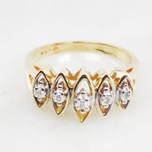 Vintage 10k Yellow Gold Diamond Ring, Size 6