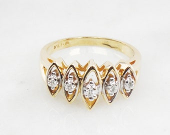 Vintage 10k Yellow Gold Diamond Ring, Size 6