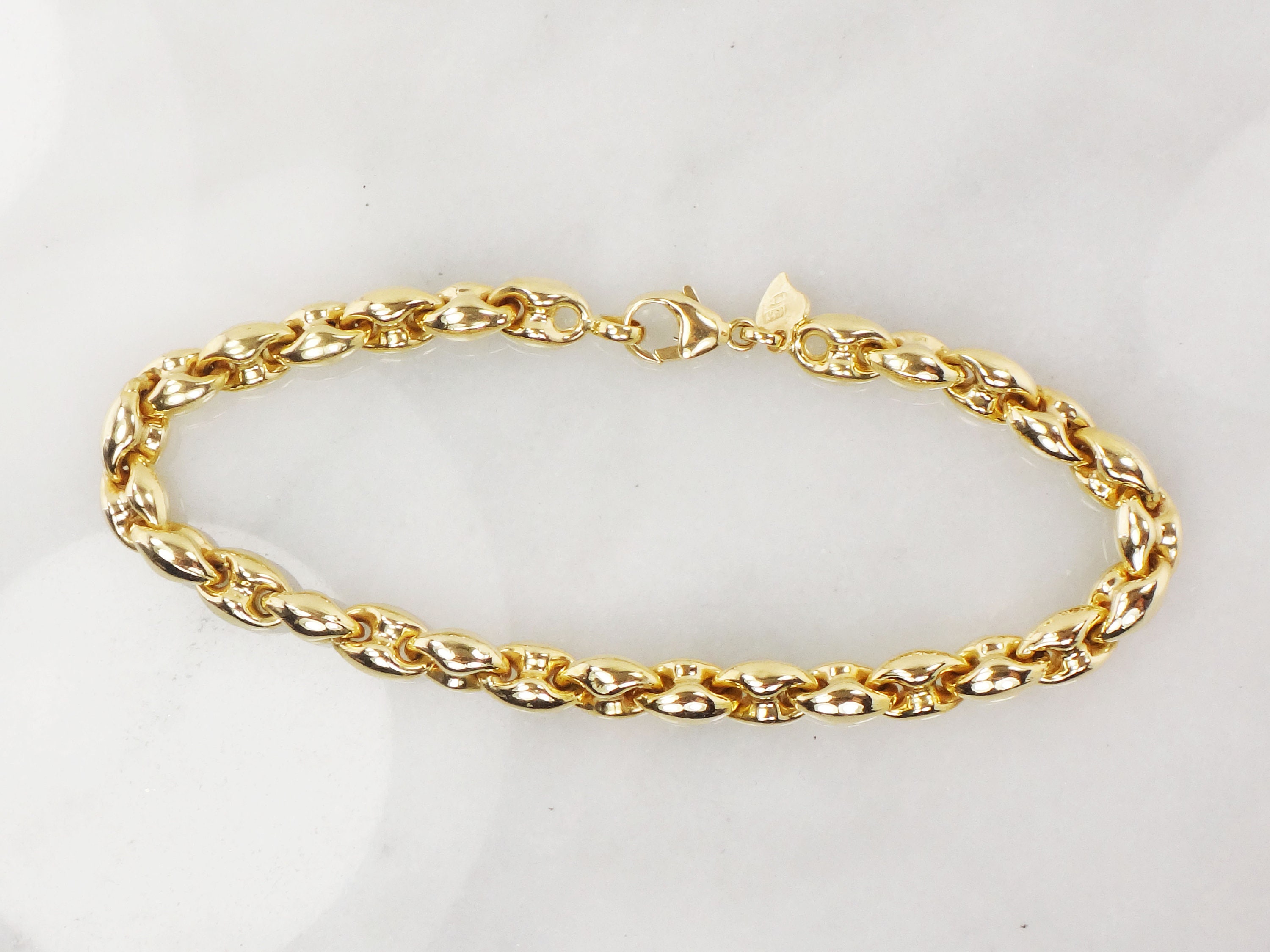 関税/送料込み【en route】18Kマルガリータブレスレット Vintage 18k Yellow Gold Mariner Link Bracelet, Italian Gold