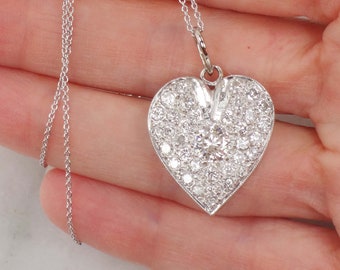 Diamond Heart Necklace - Etsy