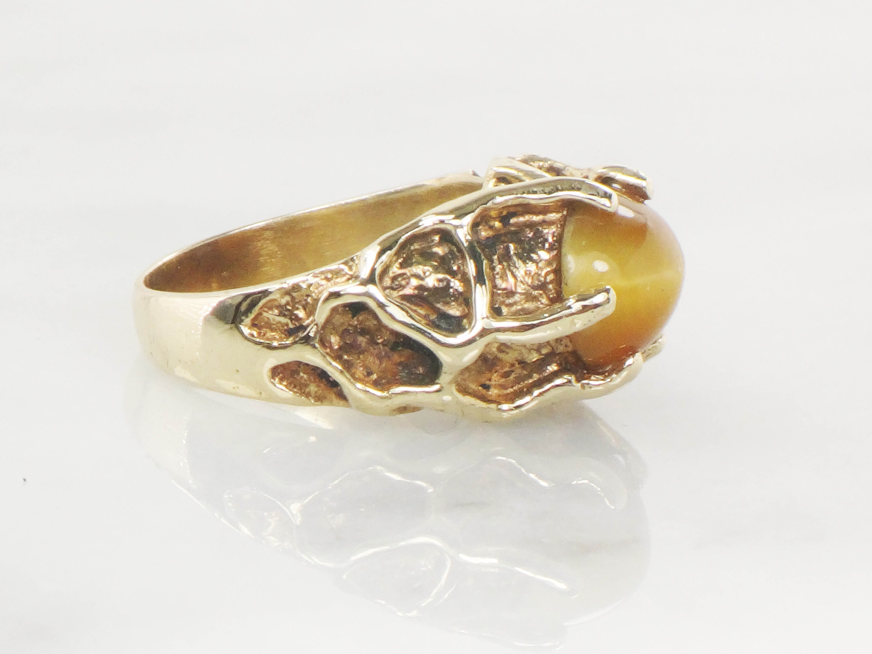 10k tiger store eye ring