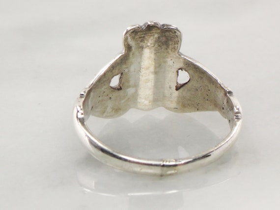 Vintage Claddagh Ring Irish Sterling Silver Cladd… - image 6