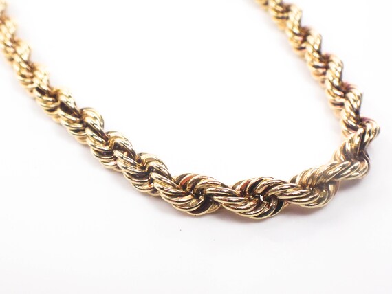 Vintage 14k Yellow Gold Rope Chain Heavy Solid Go… - image 3