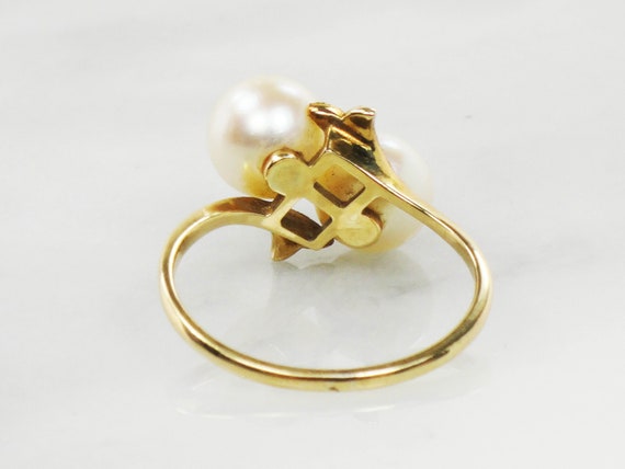 Vintage Mikimoto 14k Yellow Gold Pearl Ring 7.5 M… - image 4