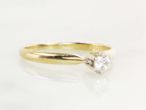 Vintage Round Natural Diamond Engagement Ring Sma… - image 2