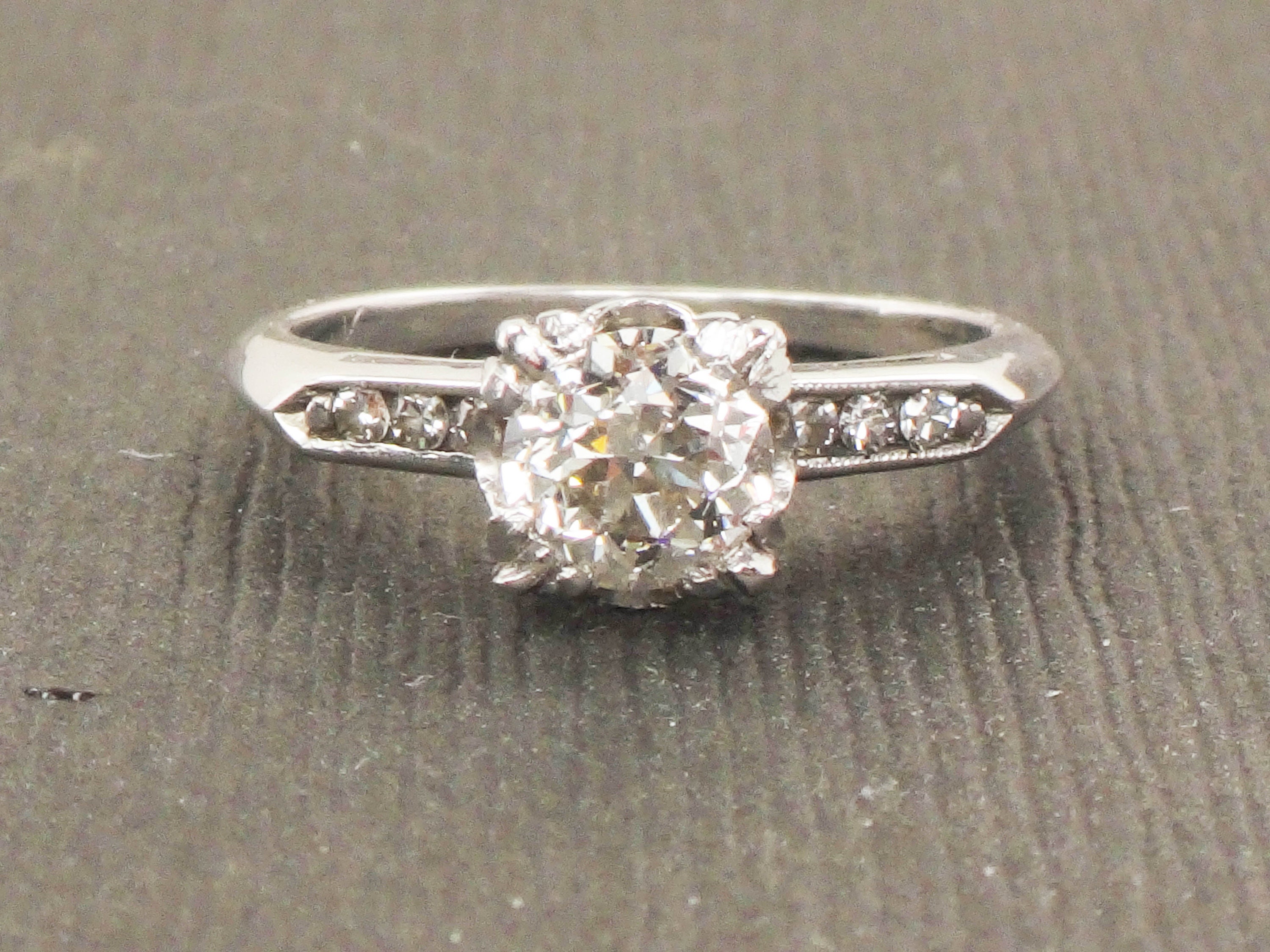 Bague de fiançailles vintage pour femme en or blanc 14