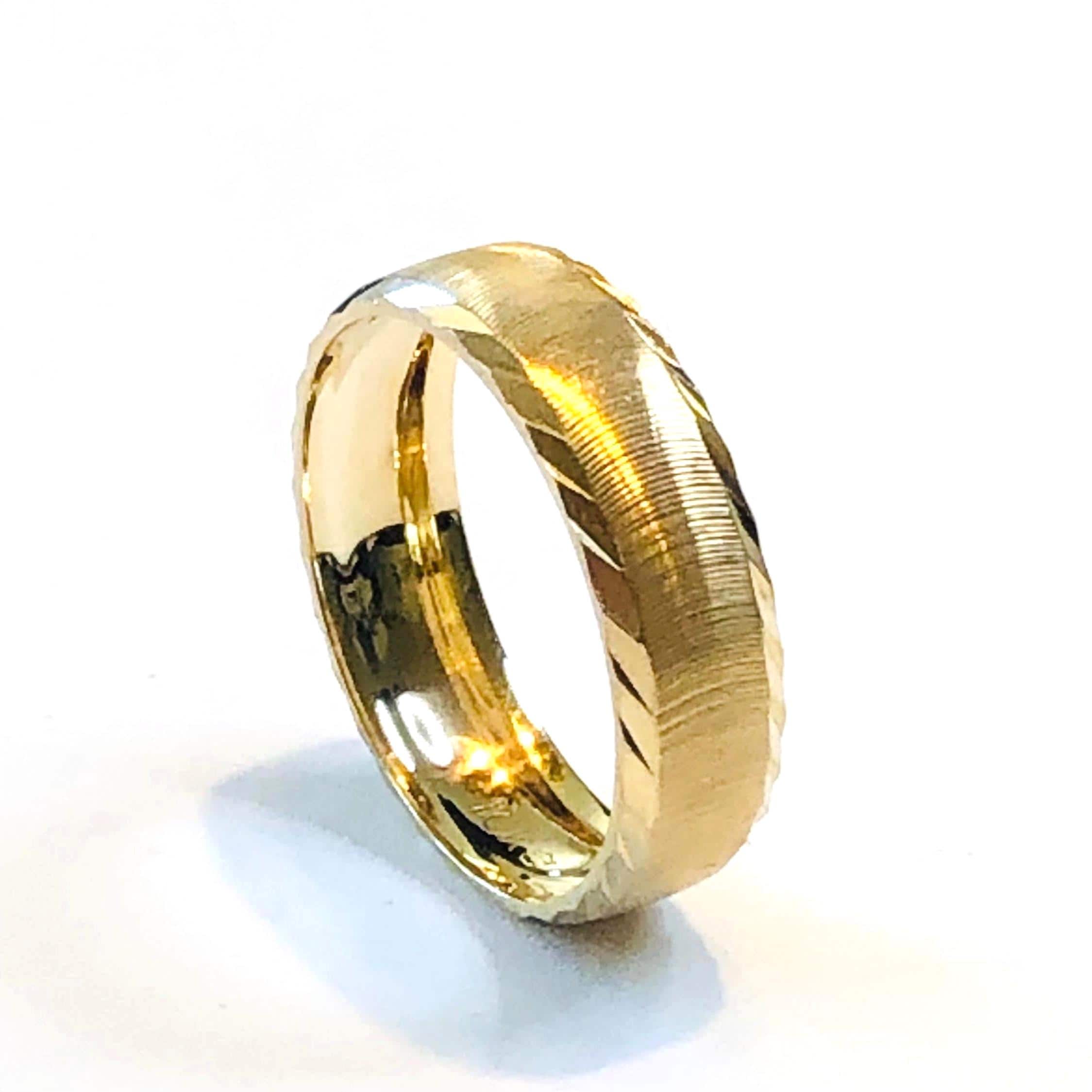 Vintage 10k Yellow Gold Wedding Band - 6 Mm, Size 10 - Etsy