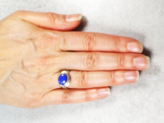 Sterling silver blue ring discount