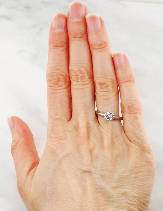 Palladium solitaire engagement ring deals