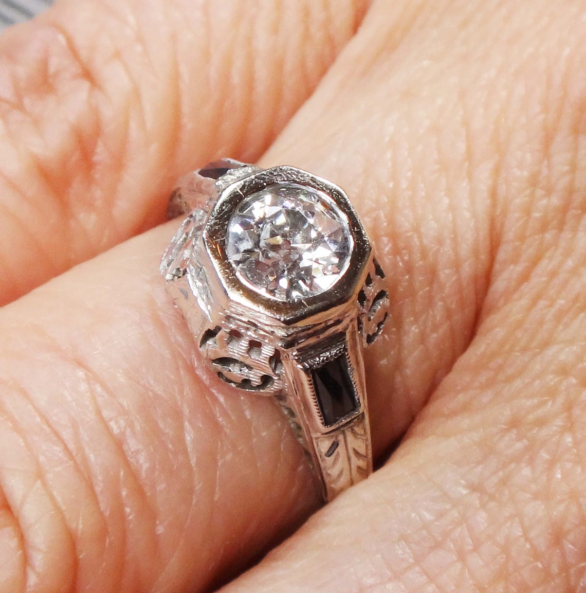 Antique Diamond Engagement Ring Antique Diamond Ring Old Mine Etsy