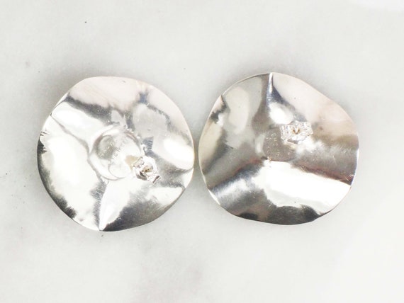 Vintage Large Sterling Silver Floral Citrine Earr… - image 6