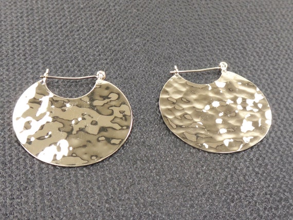 Vintage 14k Gold Disc Earrings 14k Yellow Gold Ear