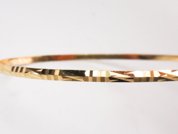 Vintage 18k Gold Bangle Bracelet Small Slip On Ba… - image 3