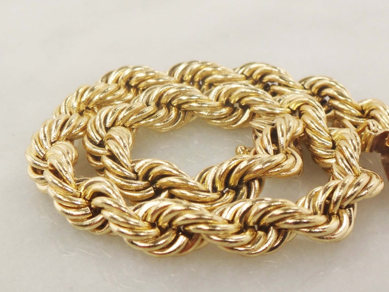 Vintage 14k Gold Rope Bracelet Gold Hollow Rope Bracelet Etsy
