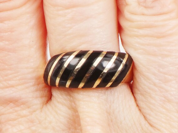 Vintage 14k Onyx Ring Black Onyx Ring Right Hand Ring Gem