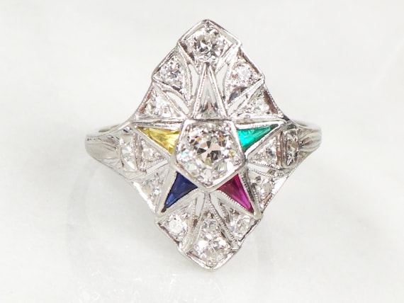 Eastern star deals diamond ring