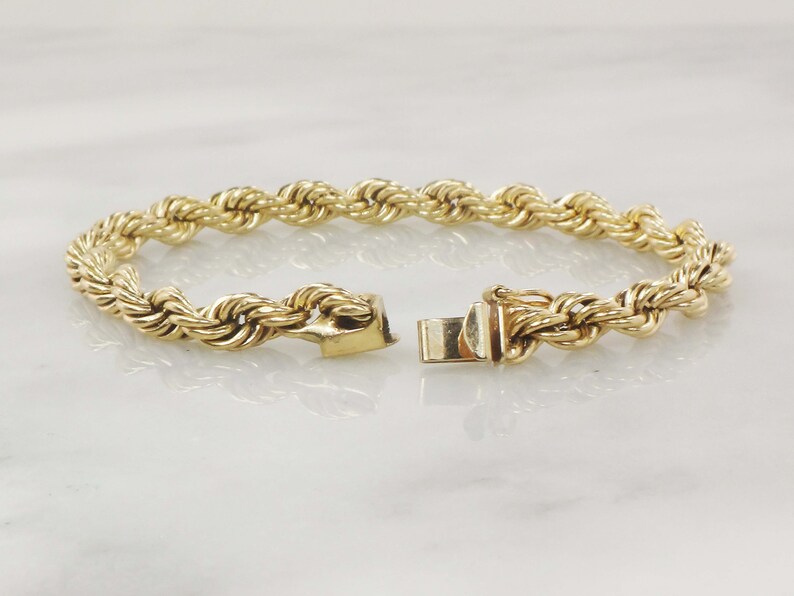 Vintage 14k Gold Rope Bracelet Gold Hollow Rope Bracelet Etsy
