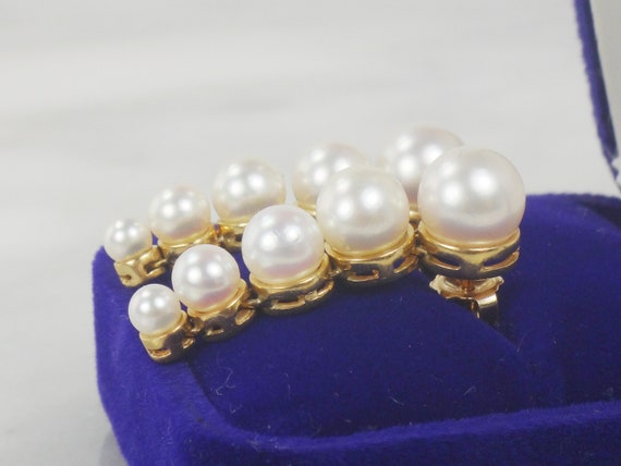 Vintage 14k Gold Pearl Earrings Yellow Gold Japan… - image 8